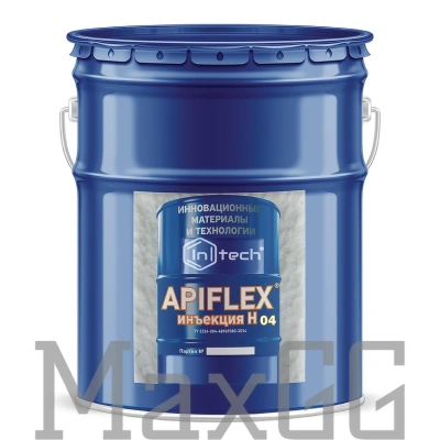 Полиуретановая гидроактивная двухкомпонентная смола Апифлекс-инъекция Н 04 Полиуретановая гидроактивная двухкомпонентная смола Апифлекс-инъекция Н 04